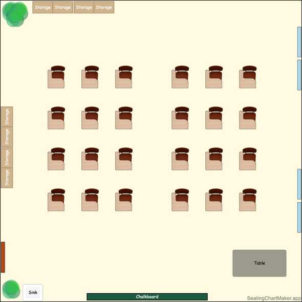 30x30ft classroom layout