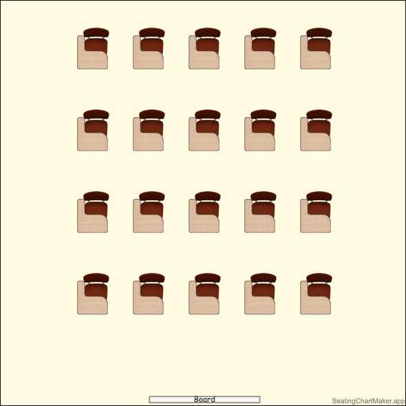 Seating chart template grid 20 seats